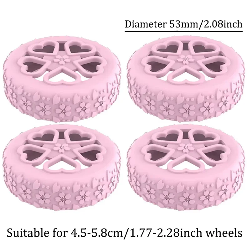 4-Piece Silicone Luggage Wheel Protection Covers - Noise-Reducing Travel Casters Covers