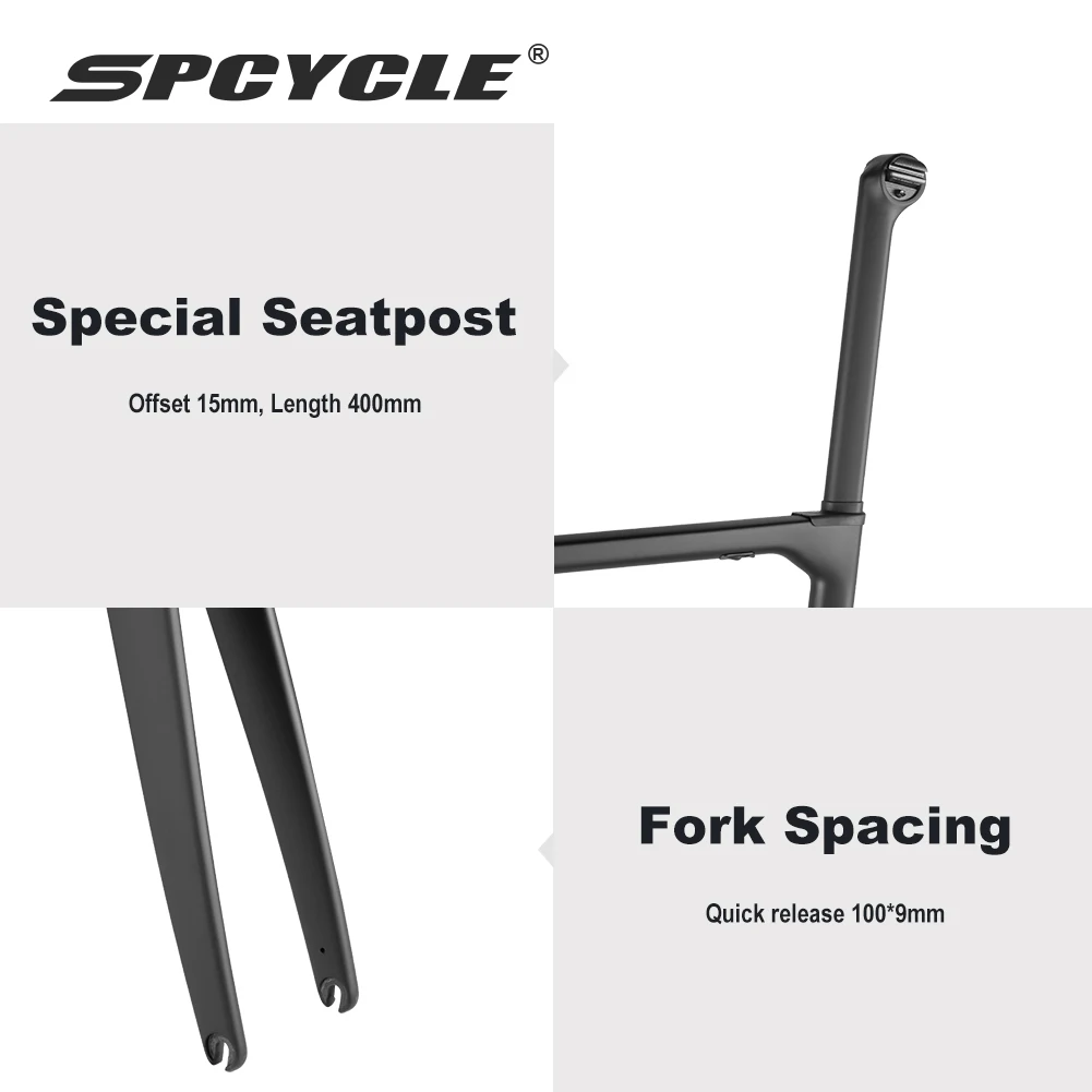 Spcycle T1000 카본 림 브레이크 로드 자전거 프레임 모던 지오메트리 클래식 V 브레이크 레이싱 자전거 프레임셋