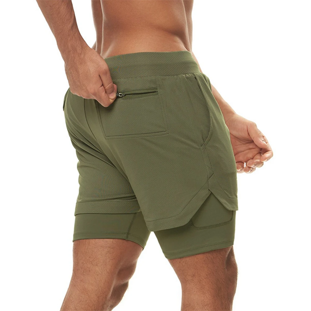 Extra 5XL Plus Size Mens 2 IN 1 Workout Fitness Shorts Double Deck Breathable Jogger Gym Bodybuilding Quick Dry Running Shorts 4