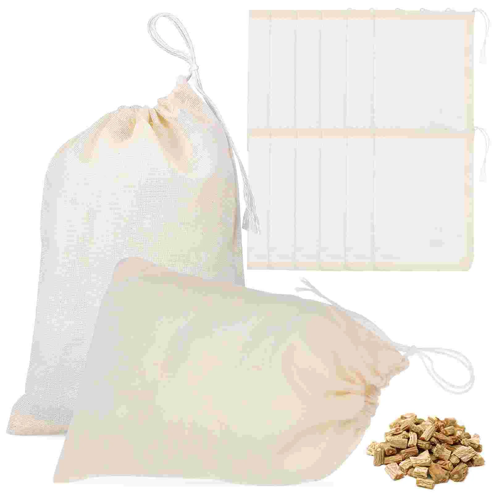 

50 Pcs Cotton Bag Gauze Decoction (10*15cm) Pieces Food Drawstring Fabric Gift Small with Traditional Chinese Medicine