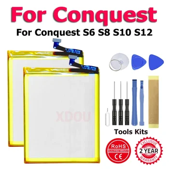 ConquestS6 ConquestS8 ConquestS10 ConquestS12 Battery For Conquest S6 S8 S10 S12 + Free Tools
