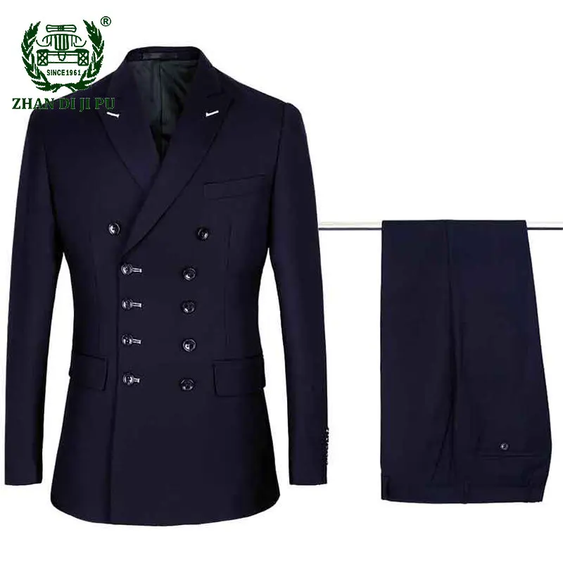 

Men Slim Fit Business Wedding Double Breasted Blazers Jacket Coat Trousers Casual Groom Party Skinny 2 Pcs Suits Pants Costume