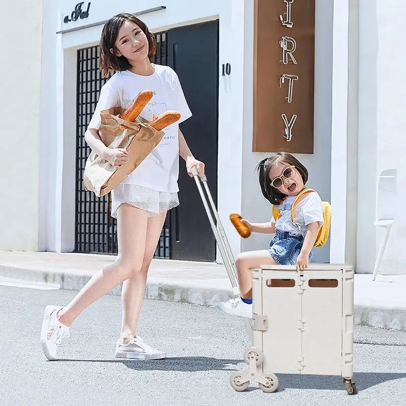 Lightweight Folding Shopping Cart brush hand cart for climbing stairs household hand pool