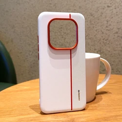 Luxury Color - Blocking Leather Phone Case with Metal Lens Ring and Buttons for Honor GT Pro (Ivory)
