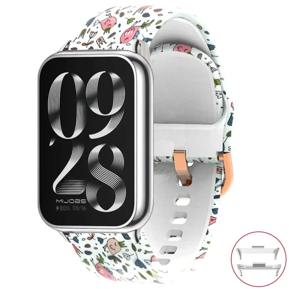 Silicone Smartwatch Replacement Wristband with Modern Print Design