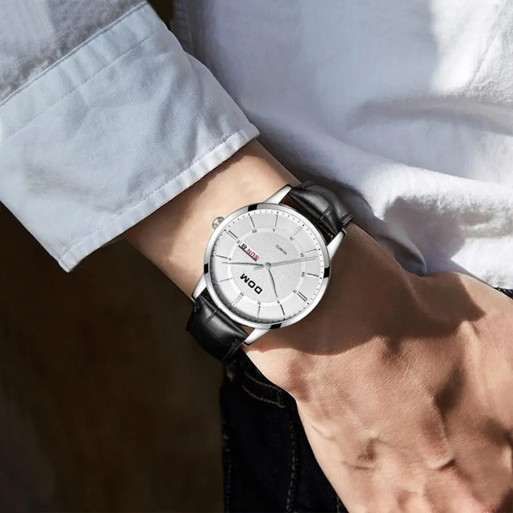 DOM Quartz Watches Men Luxury Brand Waterproof Leather Strap Men's Wrist Watch Relogio Masculino Fashion Clocks M-11
