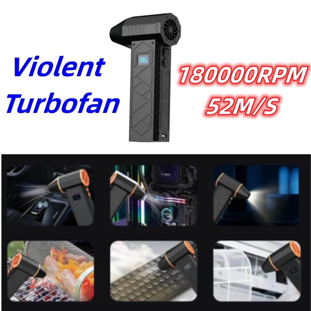New 180000RPM Mini Turbo Jet Fan Electric Air Duster Adjustable wind speed Turbo Violent Blower Rechargeable &Light Car Cleaning 3