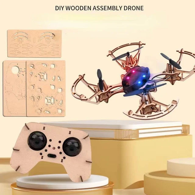New Diy Drone Wooden Aerial Photography Quadcopter Mini Drone 3d Diy  Building Blocks Quadcopter Diy Educational Toys Boy Gift - Rc Helicopters -  AliExpress