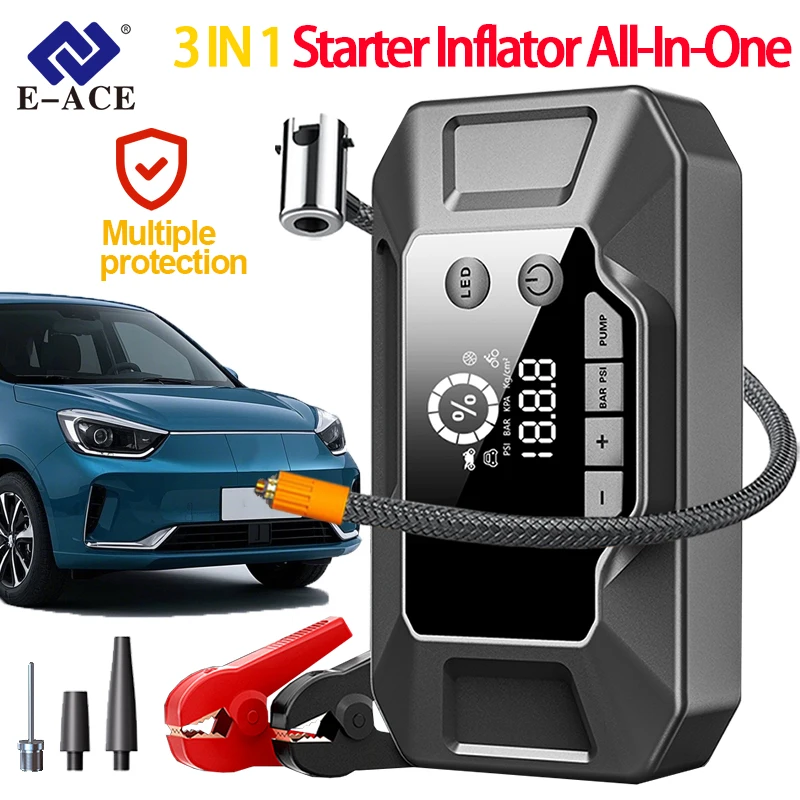 Car Jump Starter & Tire Inflator 26000mAh USB Rechargeable Emergency Battery Booster with Air Compressor Multiple Protections car jump starter,jump starter,car battery charger,portable battery charger