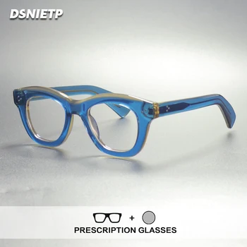 Vintage Handmade Acetate Reading Glasses Women Myopia Photochromic Anti Blue Light Prescription Glasses Men Luxury Brand Eyewear