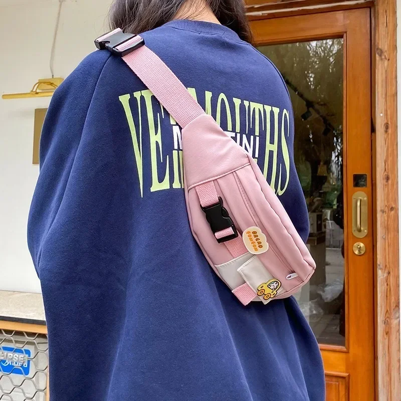 Waist Bags For Women Canvas Leisure Solid Color Fanny Pack For Girls Cute Crossbody Chest Bag Belt waist bag chest bag crossbody bag