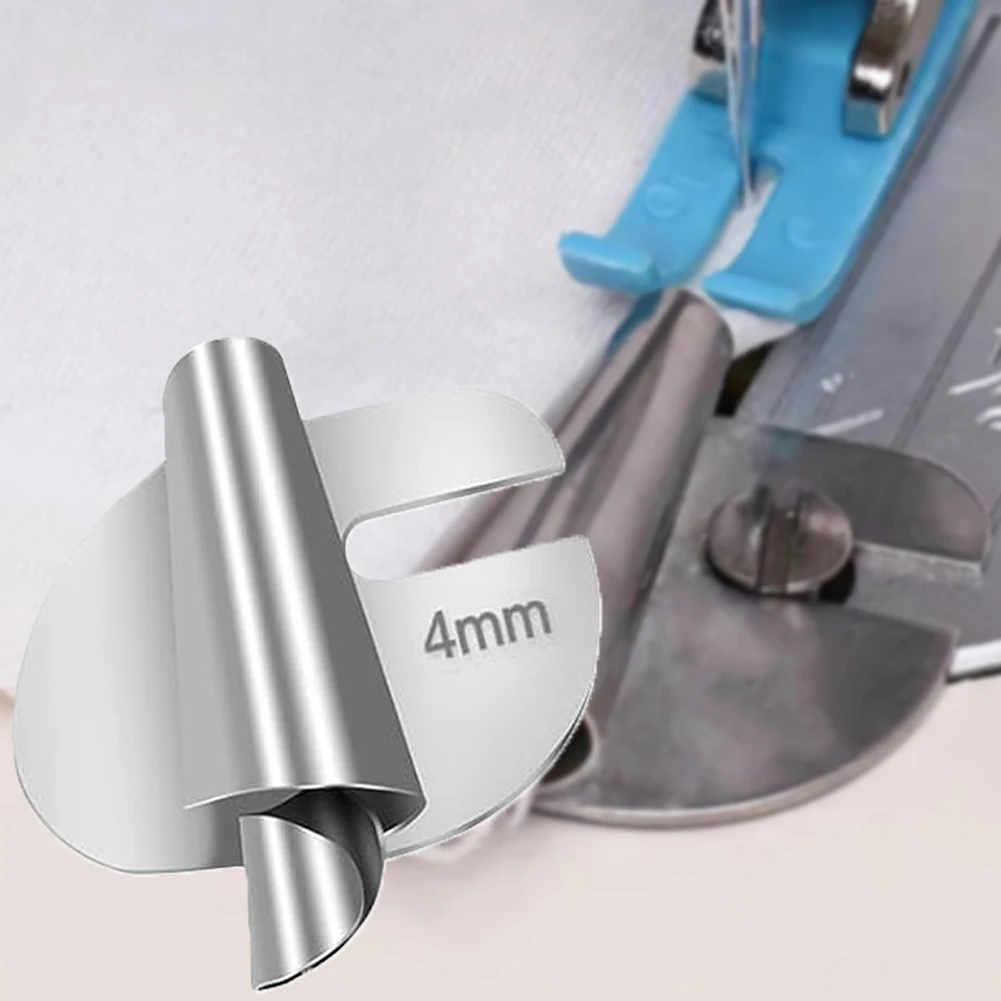 Wide Rolled Hem Pressure Foot Universal Hemming Puller Tube Spiral Presser Foot 3mm-10mm Stainless Steel for Home Industrial