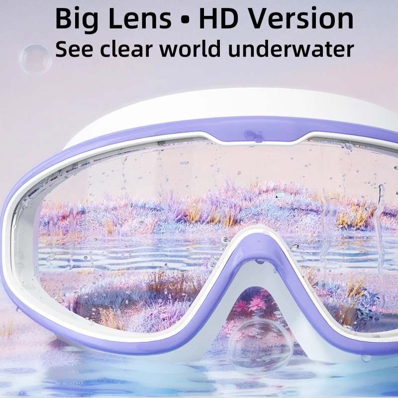 Swimming Goggles with Big Frame HD Lens and Anti-fog Waterproof for Adults Shower Pool Use by Men Women swimming goggles