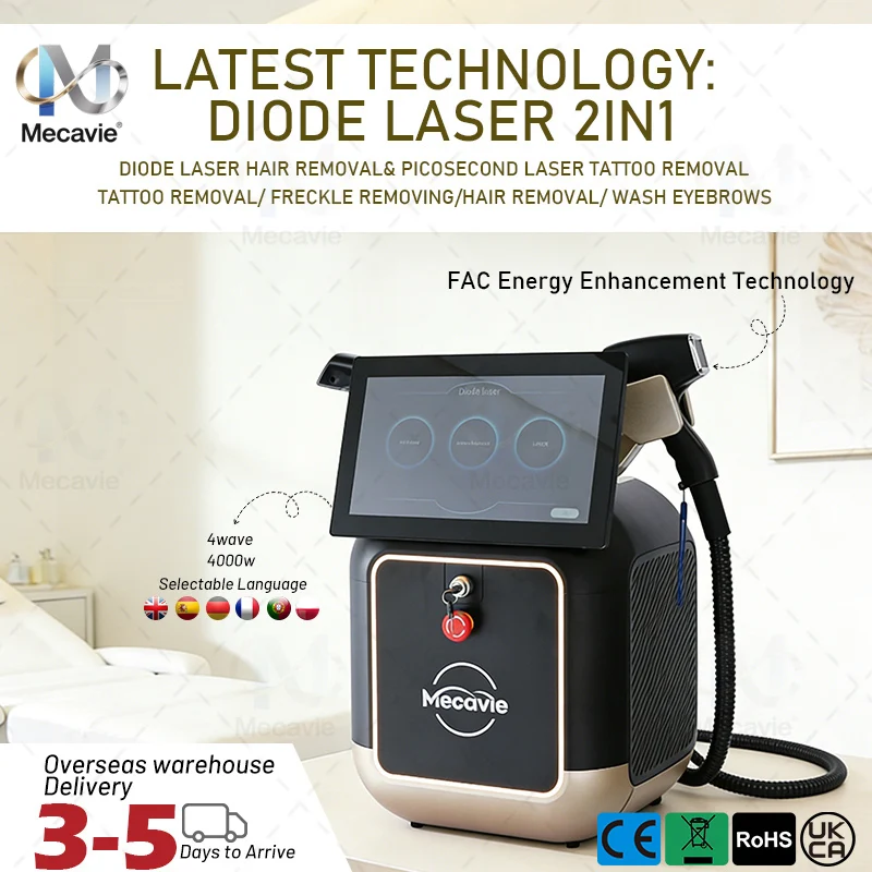 2026 New Technology Professional Soprano Diode Laser Hair Removal Machine 4 Wavelength For Permanent Hair & Tattoo Removal 4