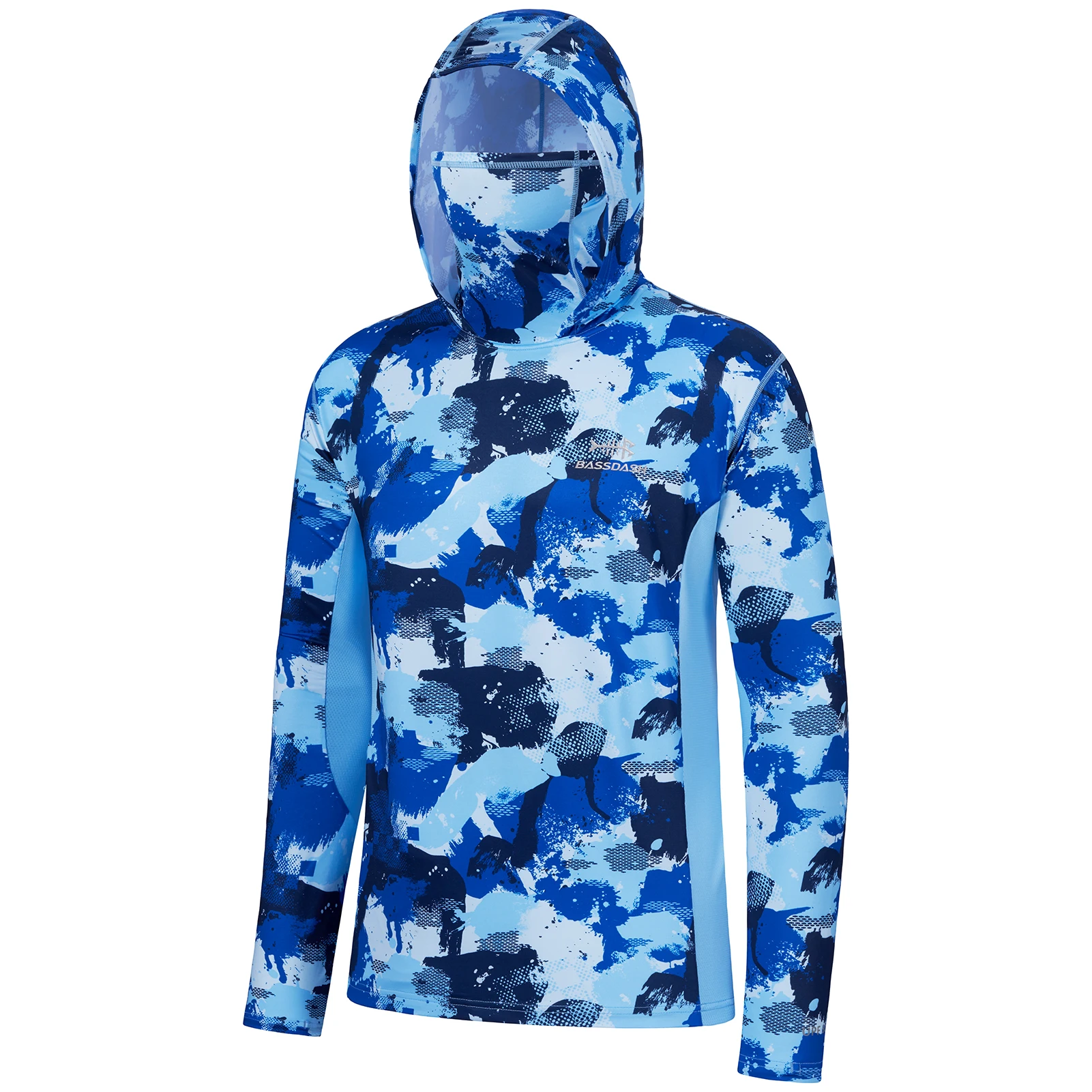 Description Picture 5 of itemBassdash Men’s UPF 50+ Fishing Hiking Camo Hoodie Shirt with Face Mask Lightweight Neck Gaiter Long Sleeve Sun Protection FS25M