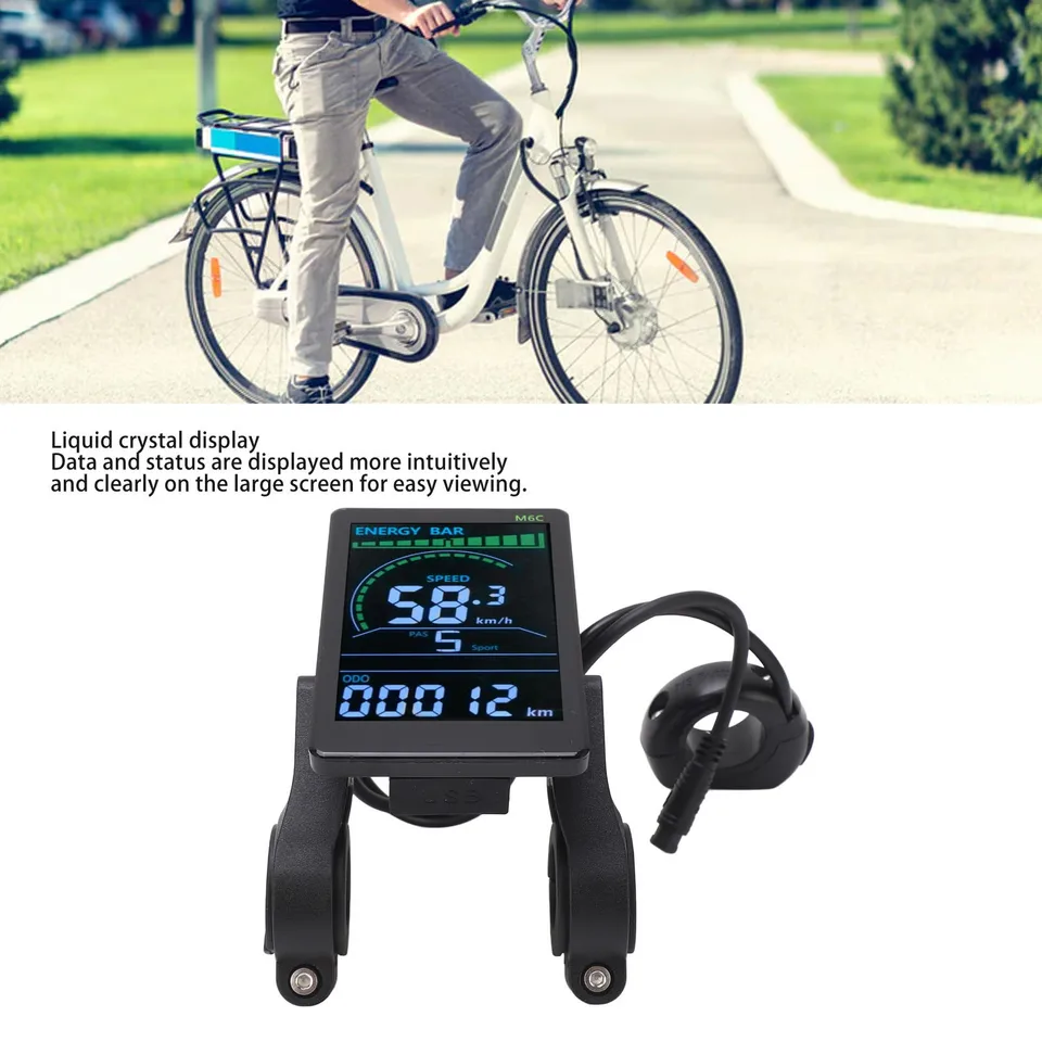 Elektrische Fiets LCD Digitale Batterij Spanning Display, Meter 5 Pin 24V 36V 48V 60V Universele E Scooter M5 LCD Paneel Scherm voor 31.8 22.2mm Elektrische Fietsen