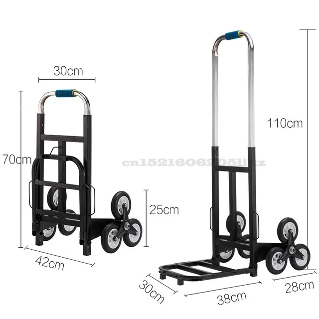 Hand Cart Push Car Heavy King Moving Cargo Trailer Húzza Meg Az Árukat A Lépcsőn - Image 2