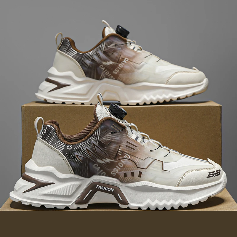 Plaid Sports Shoes for Men and Women, Fashionable and Breathable Running Shoes with Rotating Button Air Cushions, Ultra-Light Running Shoes for Men and Women, Suitable for Outdoor Workout and Traveling Men's Shoes