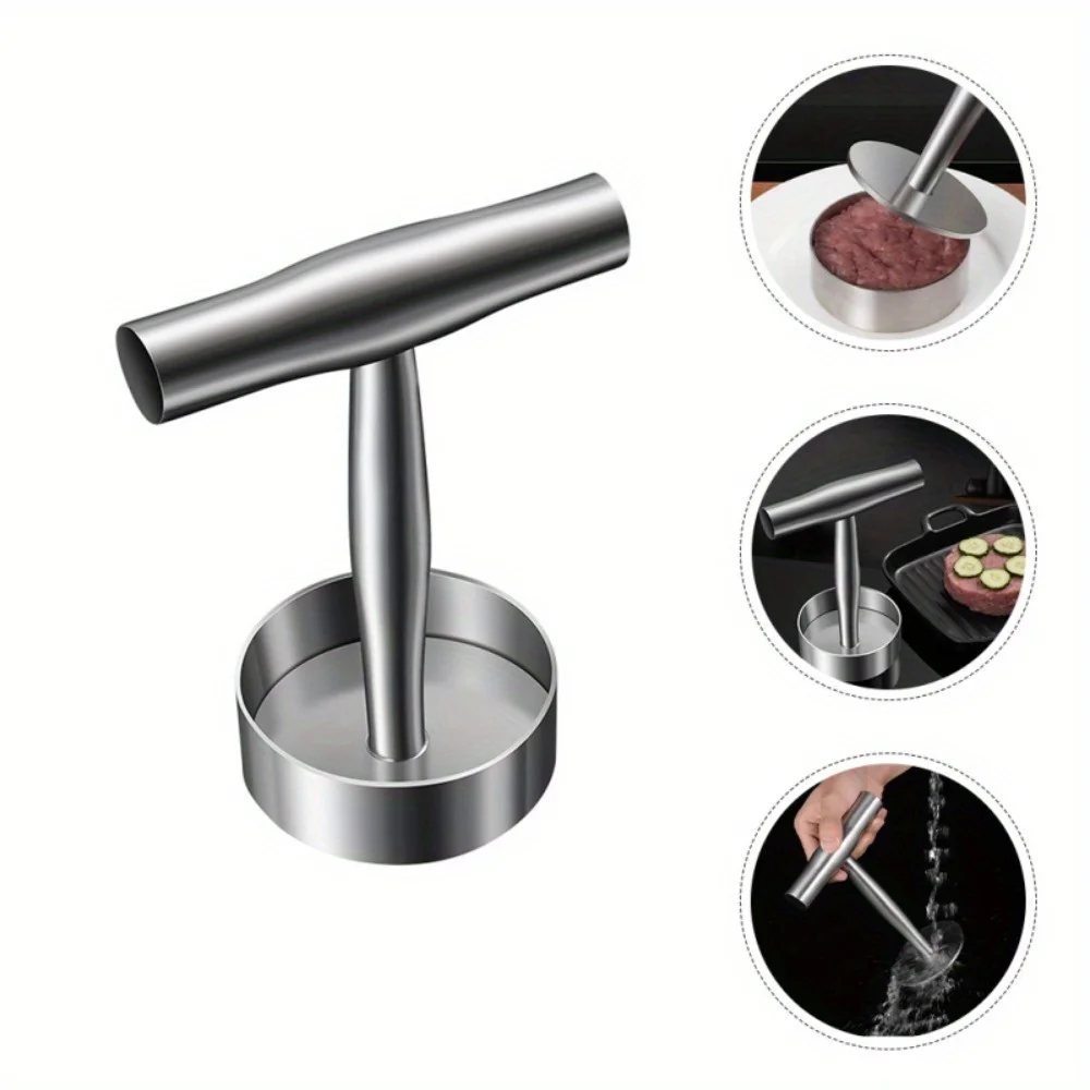 Burger Patty Press with Mold Rings-Manual Meat Press Grill Accessory for Home Use-1PC Heavy Duty Hamburger Patty Maker