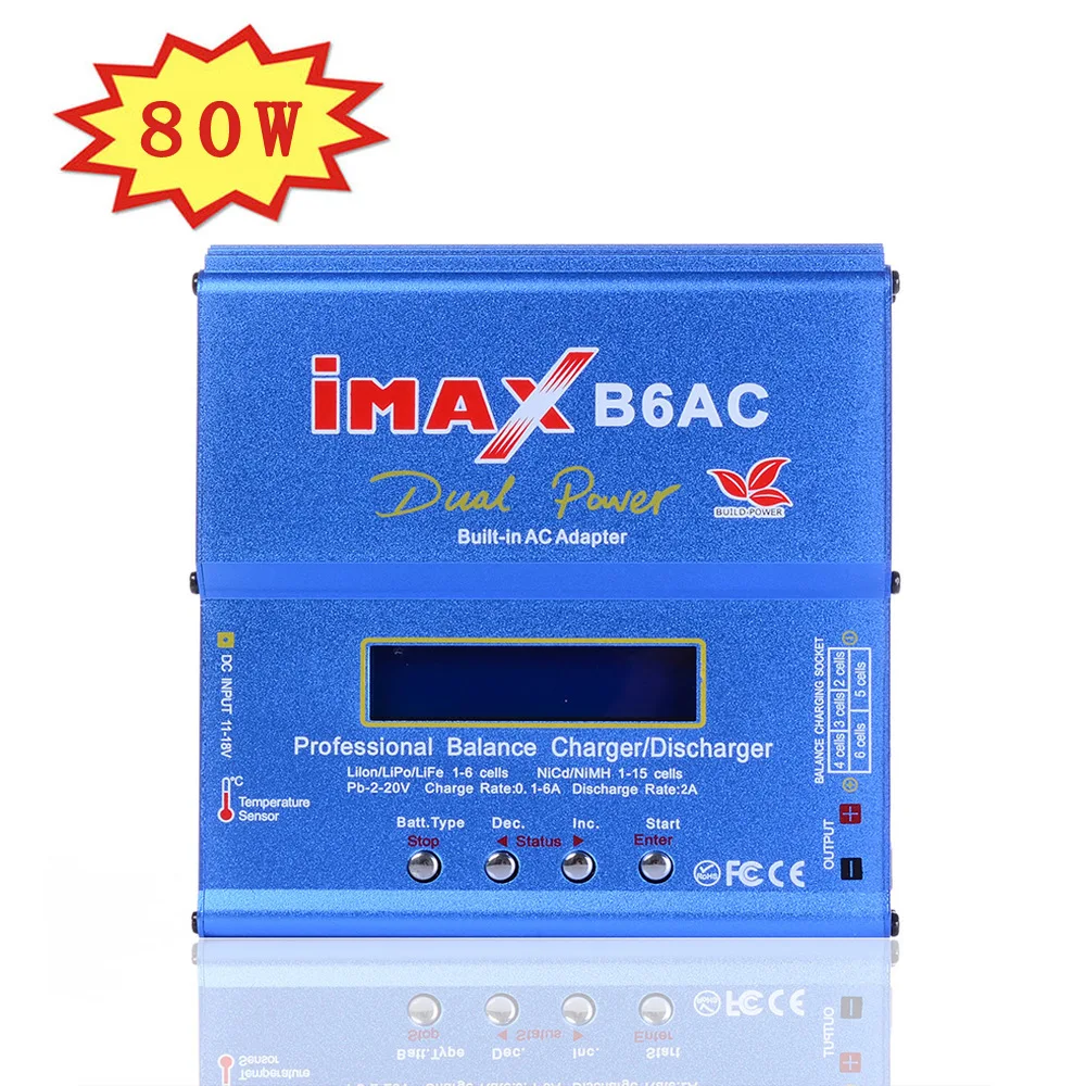 iMAX B6 AC RC Charger 80W B6AC 6A Battery Charger Lipo Nimh Li-ion Ni-cd Digital Balance With LCD Digital Screen