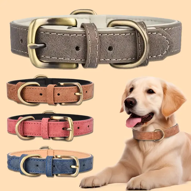 CP250-1--vintage sofa leather pet collar, ultra-fine fiber lychee pattern fabric substrate, zinc alloy D-ring and needle buckle CP250-1--vintage sofa leather pet collar, ultra-fine fiber lychee pattern fabric substrate, zinc alloy D-ring and needle buckle