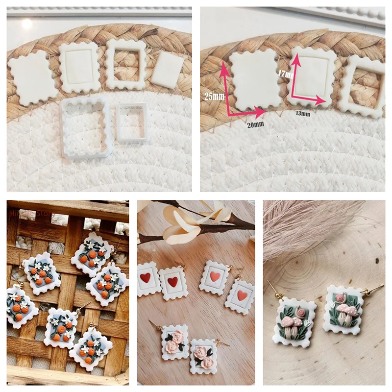 Soft Pottery Polymer Clay Cutter INS French Earring Shape Cutting Mold DIY Handmade Earring Jewelry Pendant Making Tool Polymer Clay Cutter