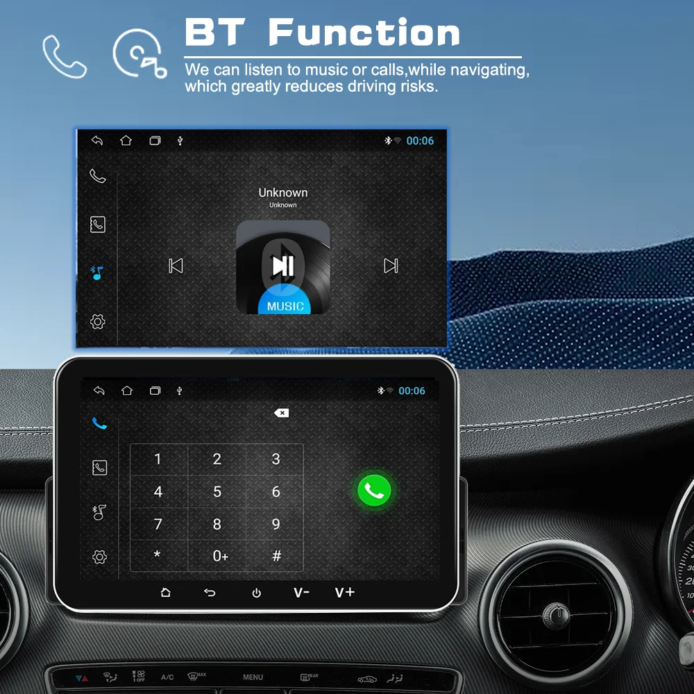 Estéreo para coche con cable Apple CarPlay Android Auto Single Din pantalla táctil de 7 pulgadas Compatible con Bluetooth, estilo Benz MP5, Radio FM, sin DVD 5