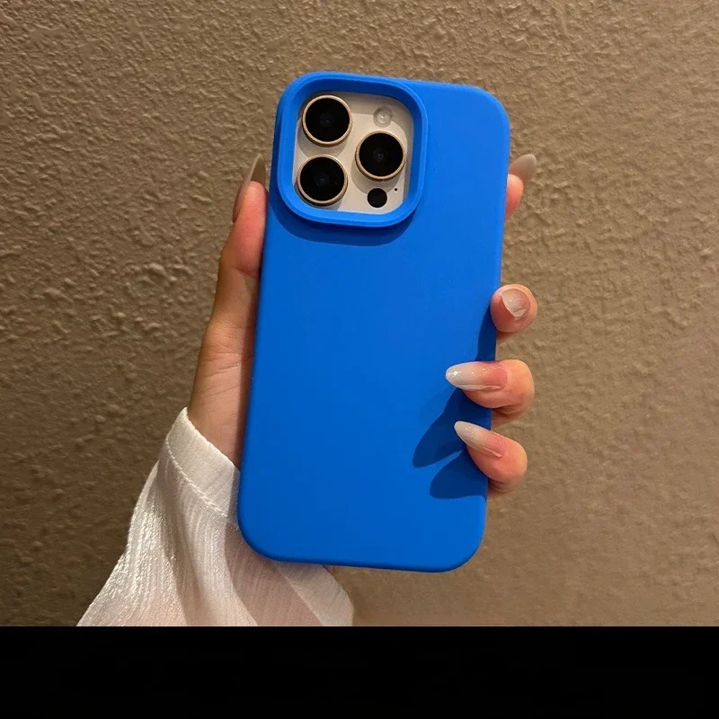 Candy Solid Color Matte Soft Silicone Phone Case with Camera Control Button
