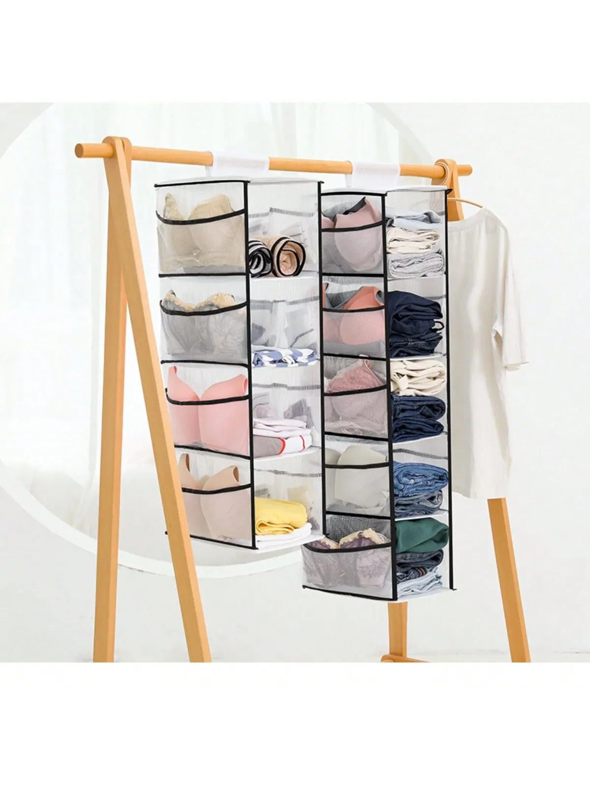 1pcs Underwear Storage Hanging Bag Fabric Closet Hanging Bags Bra Underwear Bags Dormitory Bedside Load Clothes Socks Godware 3