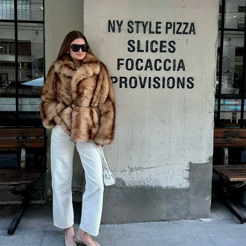 Oversized Fluffy Faux Fur Coats For Women Winter Autumn Loose Lapel Cardigan Jacket Fashion High Street Warm Outwear New