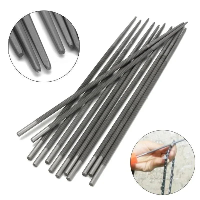 Description Picture 2 of item12 Pieces Chainsaw Round Files 4.8mm for Sharpening Chain Saw Sharpener Usually