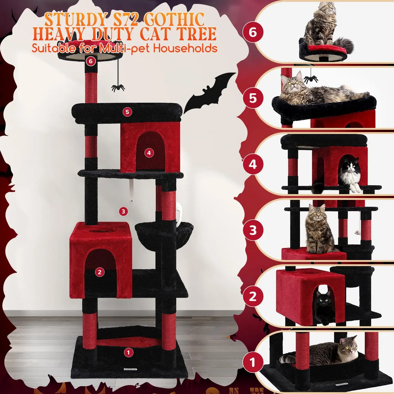 Gothic Coffin Cat Tree 5