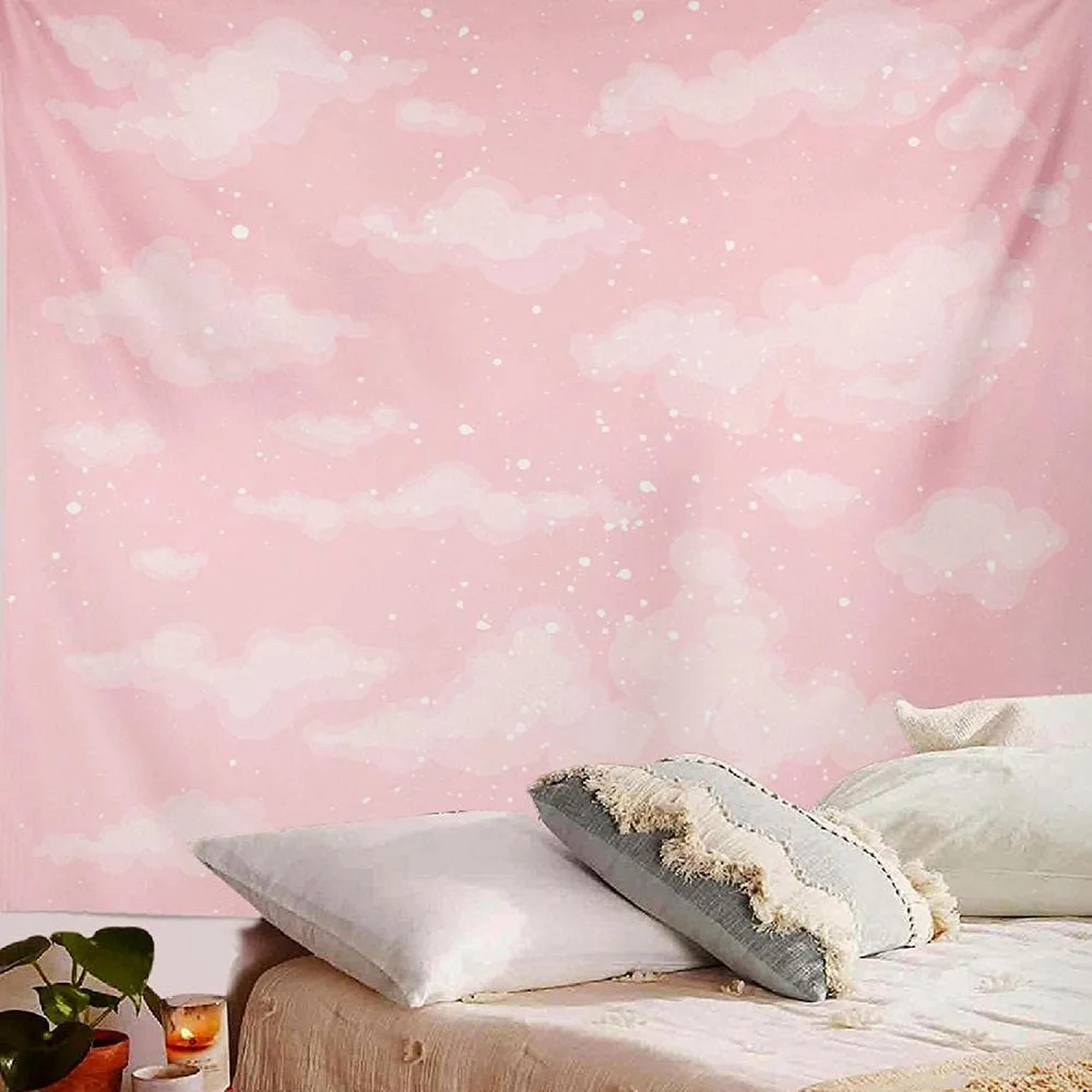 Pink Tapestry Blue Sky Cloud Wall Cloth Kawaii Room Decor Country Party  Home Hanging Fabrics Decoration Mat Covering Carpet AliExpress