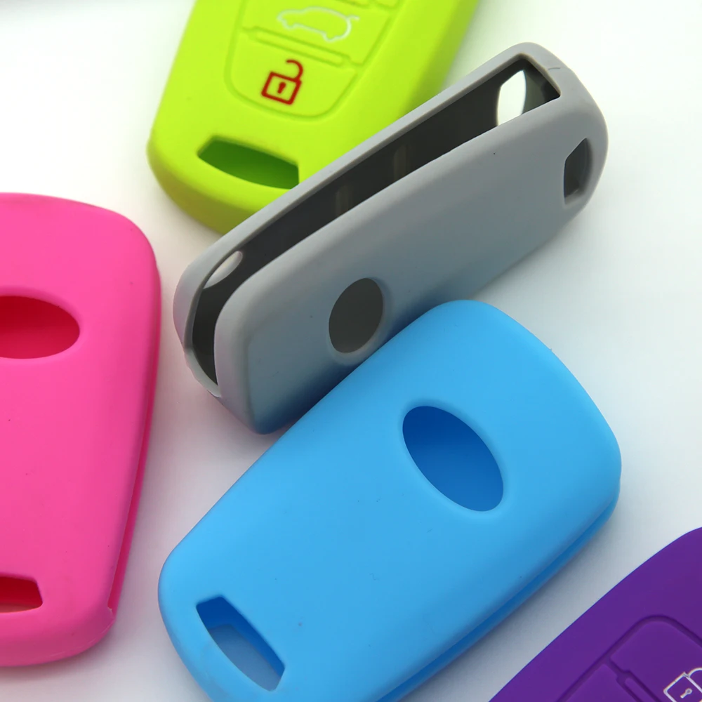 3BTN Buttons Silicone Car Key Cover Case For Kia RIO K2 K5 Sportage Sorento Flip For Hyundai i20 i30 i35 iX20 iX35 Solaris Verna Key Case Cover Key Case Flip Key Fob Shell Car Key Shell Remote Control Case Cover