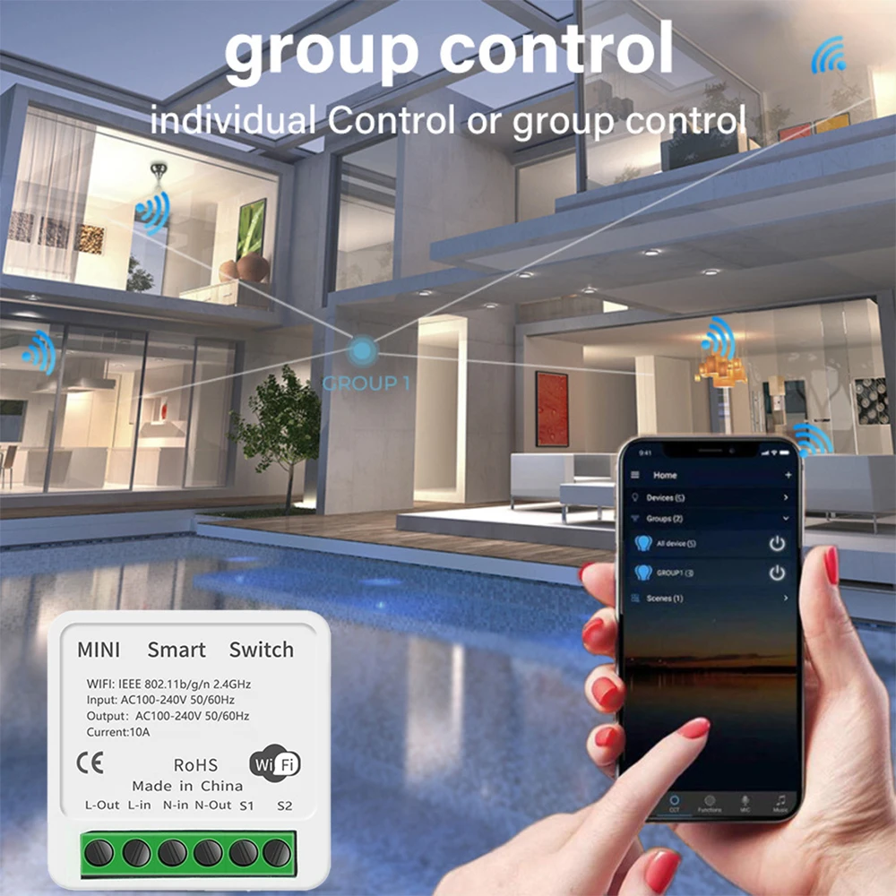 Description Picture 6 of item16A WiFi Smart Switch Relay Module Smart Life/Tuya App Control Work with Alexa Google Home 1 Gang 1/2 Way
