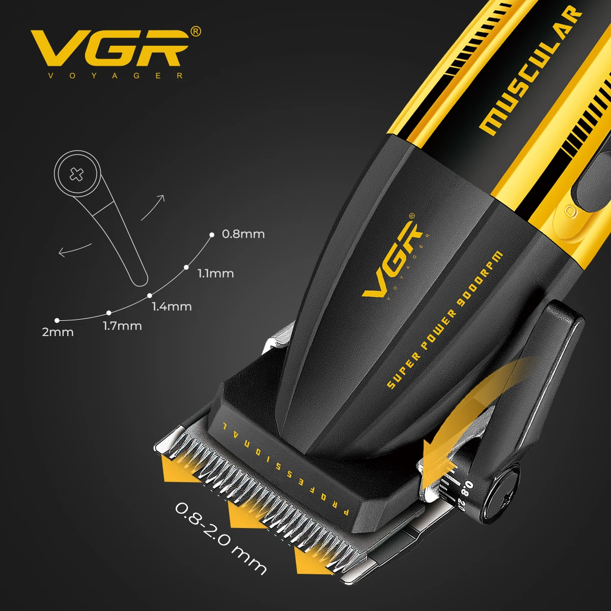 VGR Hair Clipper Professional Trimmer Cordless Hair Cutting Machine 9000  RPM Barber Haircut Adjustable Clipper for Men V-285 - AliExpress