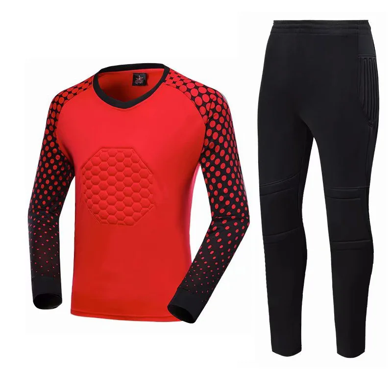 2PCS Football Goalkeeper Suit Kits Adult Training Pants Shorts Jersey Kit Soccer Clothes Set Sports Competition Team Uniform