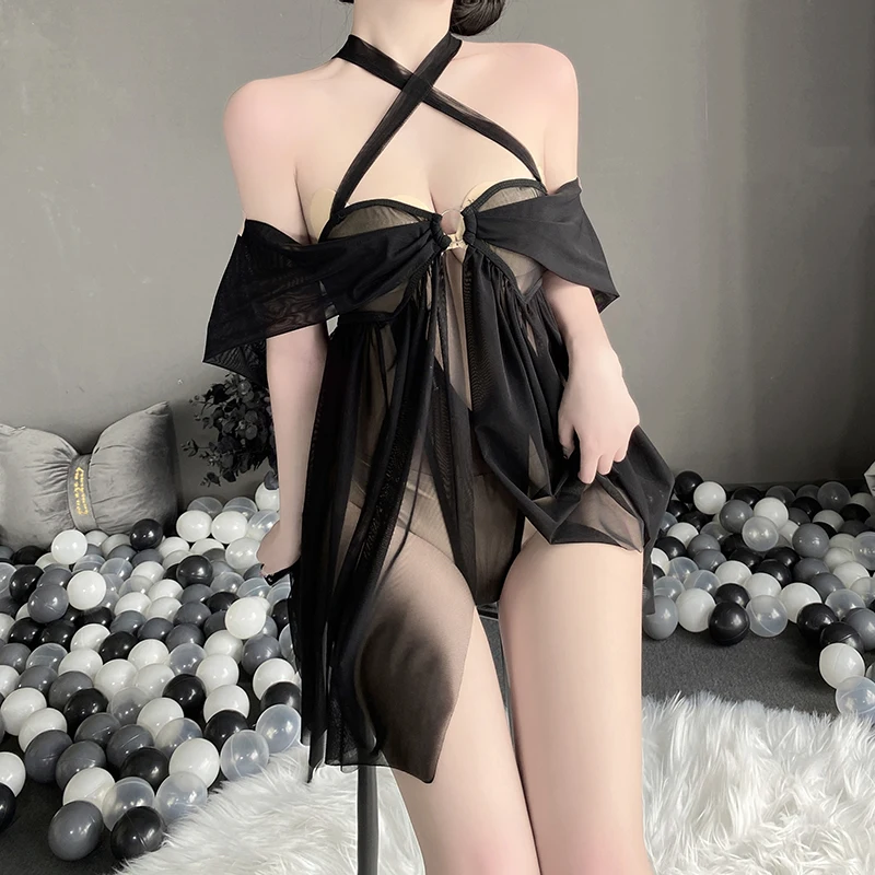 

Women's Sexy Lingerie Erotic Exotic Costume Cosplay Cute Uniform Dress Transparent Pajamas Perspective Seduction Suspenders