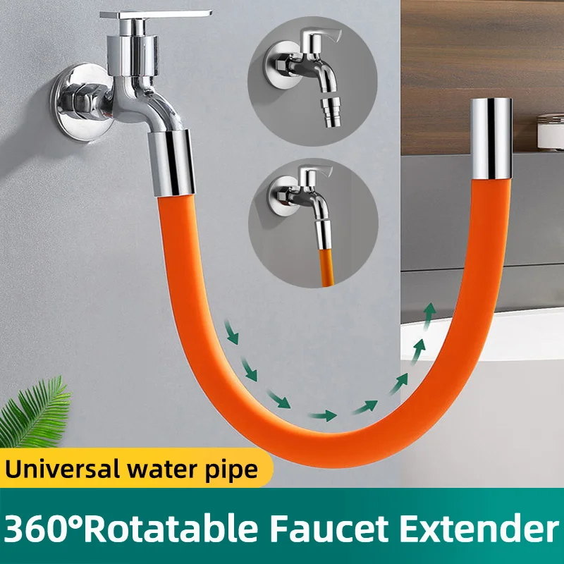 Universal Water Tap Nozzle Extension Tube 360°Rotation Splash proof