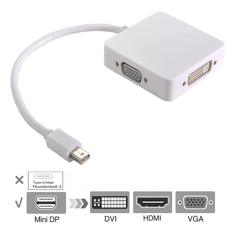Адаптер Mini DisplayPort на HDMI-совместимый адаптер VGA DVI концентратор Thunderbolt HD VAG