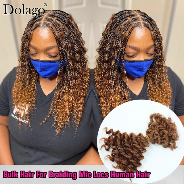 Deep Wave Microlocs Hair Extensions Human Hair Boho Knotless Locks Braids  Bulk Hair For Braiding Bohemian