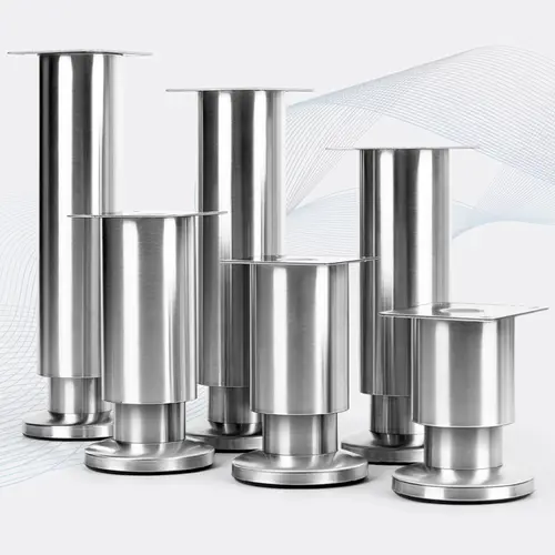 4PCS Height Adjustable Stainless Steel Furniture Feet Legs Kitchen Cabinet Sofa Legs Round Stand furniture leg - Image 4