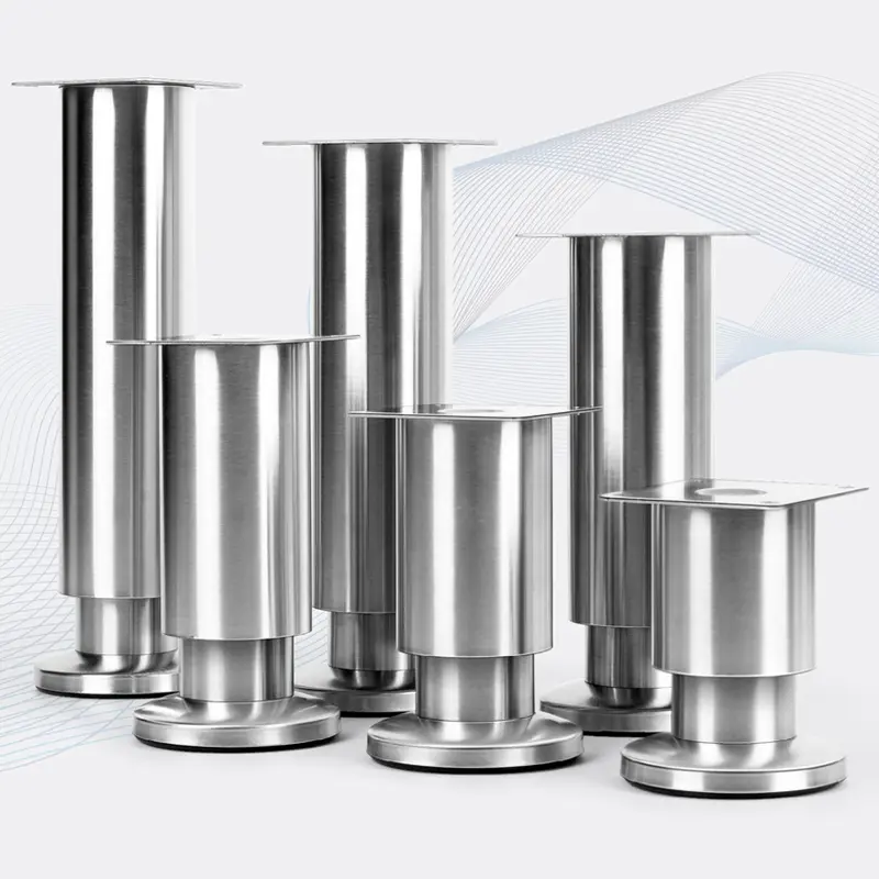 4PCS Height Adjustable Stainless Steel Furniture Feet Legs Kitchen Cabinet Sofa Legs Round Stand furniture leg - Image 4