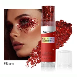 Shimmering Glitter Gel Highlighter | Sparkling Pearl White & Pink Eyeshadow for Radiant Face & Body Makeup (6Red)