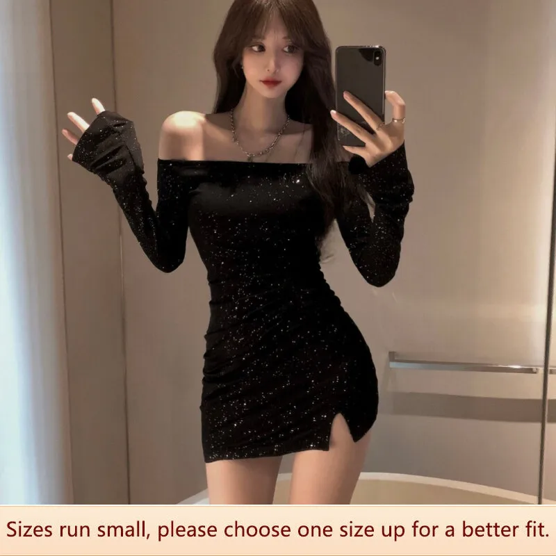 Sexy-One-shoulder-Slim-Fit-Long-Sleeve-Irregular-Package-Women-Short ...