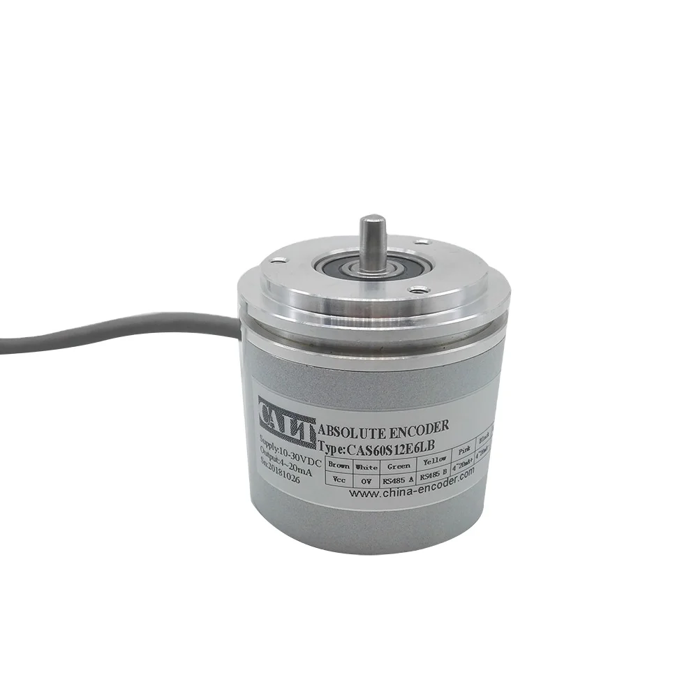 

CAS60S12E6LB Single-lap 12 Bits 6mm Solid Shaft RS485&4-20mA Output Absolute Rotary Encoder
