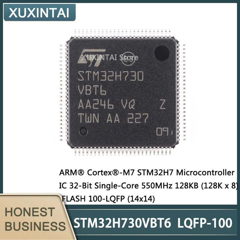 

5Pcs/Lot New Original STM32H730VBT6 STM32H730 Microcontroller IC 32-Bit Single-Core 550MHz 128KB (128K x 8) FLASH 100-LQFP