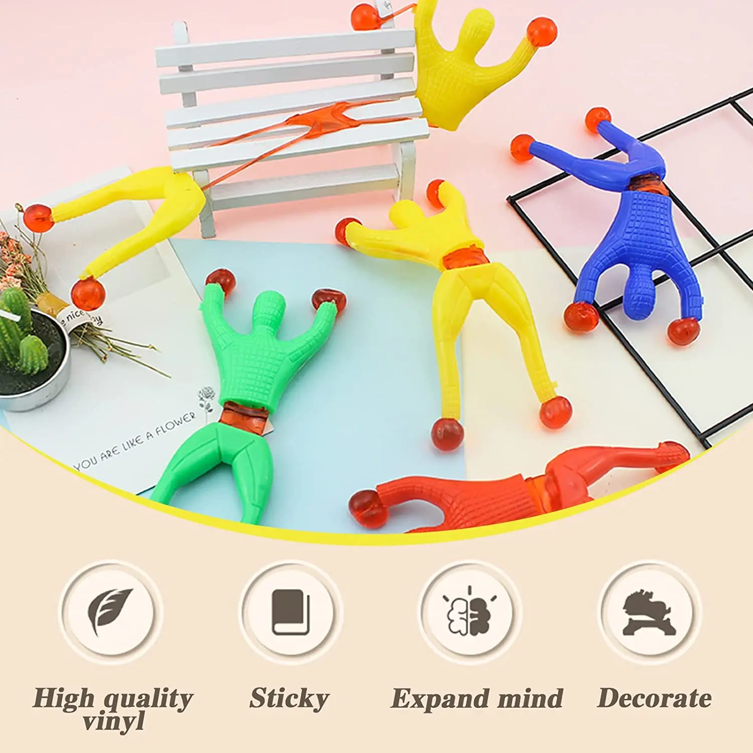 Climbing Man Sticky Wall Climber 20pcs Climbing Man Sticky Wall Climber Rolling Men Window Crawler Sticky Stretchy Mountain Climber Figures Gift for Kids Party