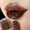 Chocolate Lip Gloss Long Lasting Moisturizes Dark Brown Lip Glaze Transparent Glass Mirror Water Liquid Lipstick Clear Makeup 1