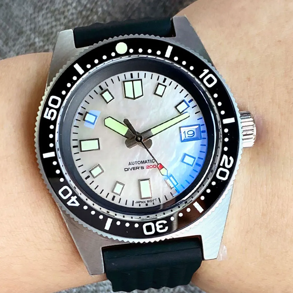 30ATM Waterproof 41mm Diver 62MAS NH35A Automatic Men Watch Luminous Shell Dial AR Coating Domed Sapphire Glass 120 Click Bezel